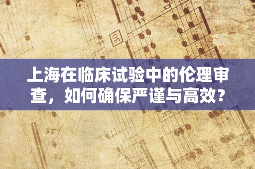 上海在临床试验中的伦理审查，如何确保严谨与高效？