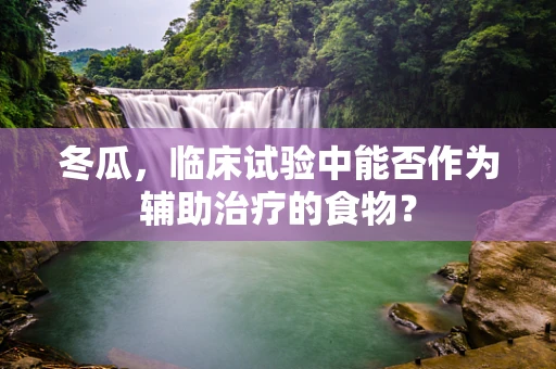 冬瓜，临床试验中能否作为辅助治疗的食物？
