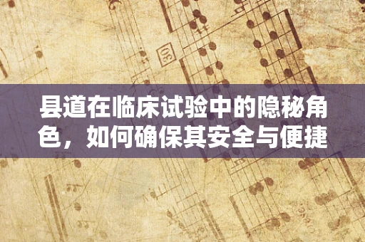 县道在临床试验中的隐秘角色，如何确保其安全与便捷？